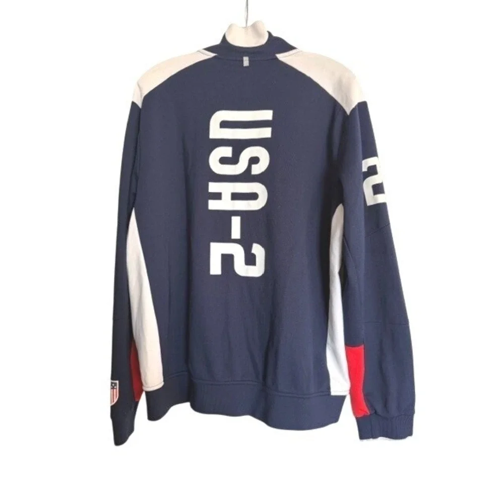 Polo Sport Ralph Lauren Mens XL USA Track Jacket Navy Blue Full Zip Colorblock